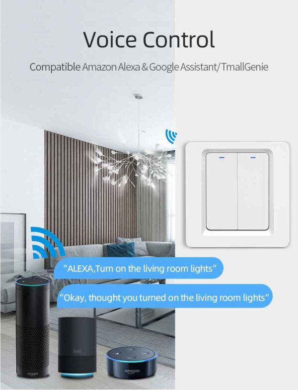 2021 DS-102JL-1 200-240V EU Wifi Blue tooth Controller Switch 1/2/3/4 Gang Touch Sensor Timer Wireless Smart Wall Light Switch - Image 6