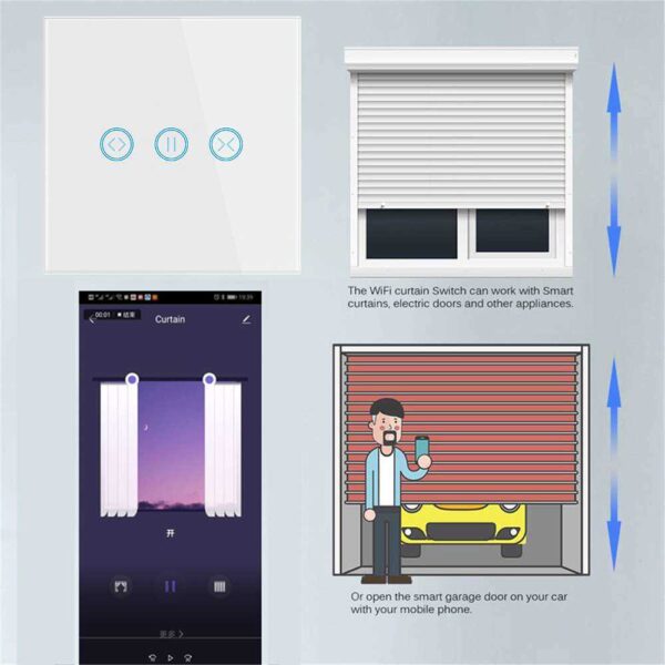 100-240VAC 50/60Hz EU Model Smart Wifi SwitchTouch Panel for Curtains - Image 9