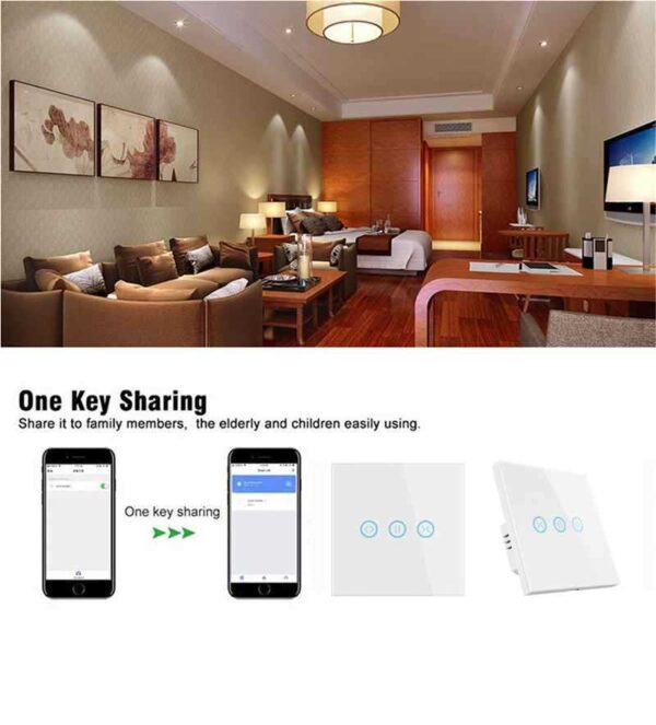 100-240VAC 50/60Hz EU Model Smart Wifi SwitchTouch Panel for Curtains - Image 4