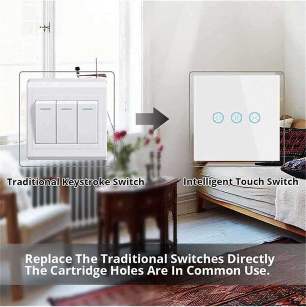 100-240VAC 50/60Hz EU Model Smart Wifi SwitchTouch Panel for Curtains - Image 5