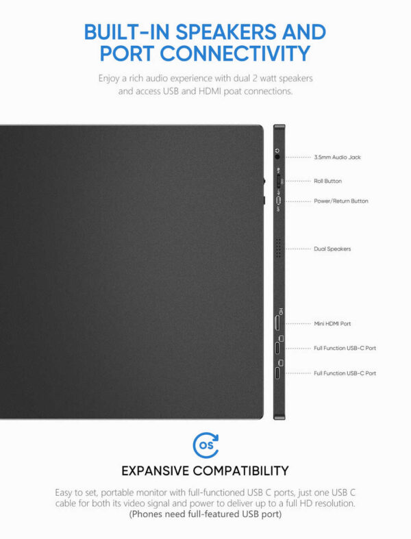 S1 Table 15.6'' FHD Portable Monitor - Image 4