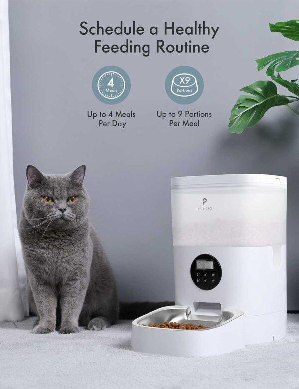 Automatic Cat Feeder, Timed Cat Feeder with Desiccant Bag for Pet Dry Food, Programmable Portion Control 1-4 Meals per Day & 10s Voice Recorder for Cats and Dogs 4L/6L - Image 6