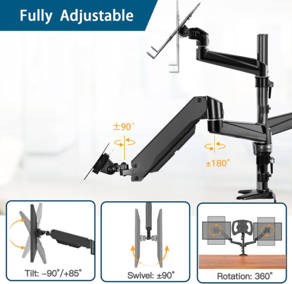 DUAL MONITOR MOUNT FOR 13" TO 27" SCREENS - Image 3