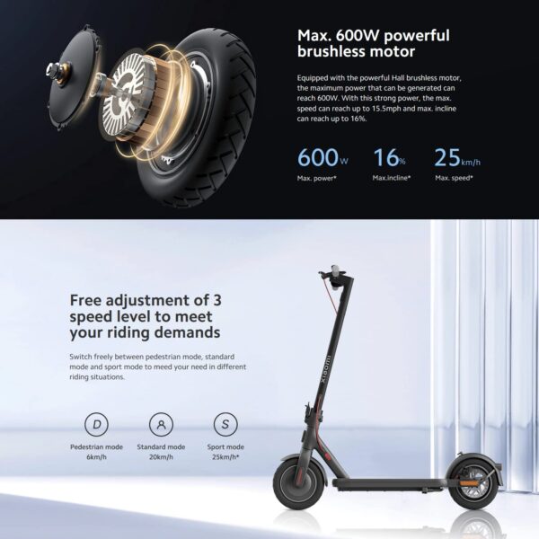 Xiaomi MI Electric Kick Scooter 4, 600W Motor, 18 Miles Long Range & 15.6mph, 10" Tubeless Tires, Dual Brakes, Commuting Electric Scooter for Adults & Teens - Image 4