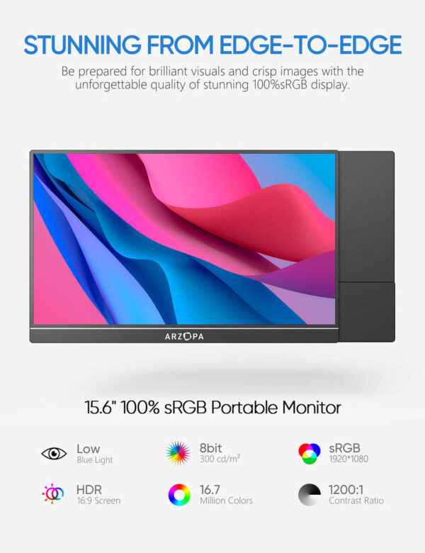 A1C 15.6" 100%srgb IPS Portable Monitor - Image 4