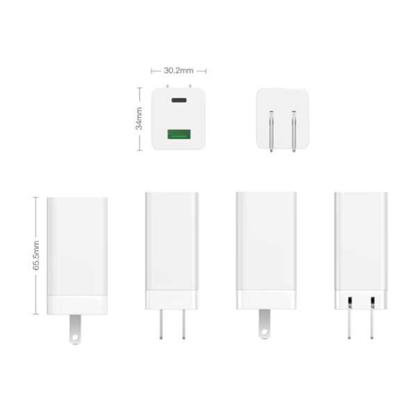 65W GaN Charger PD 3.0 USB C Wall Charger with US/UK/EU Plug Charger 3 Port Fast Charger For iPhone 13 Pro Max/13 Pro/13/13 Mini - Image 7