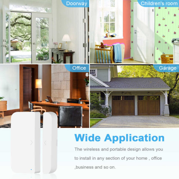 Wifi Controlled Battery Powered Wireless Window Sensors Open Closed Door Sensor for Tuya Smart Home Alarm Systems - Image 2