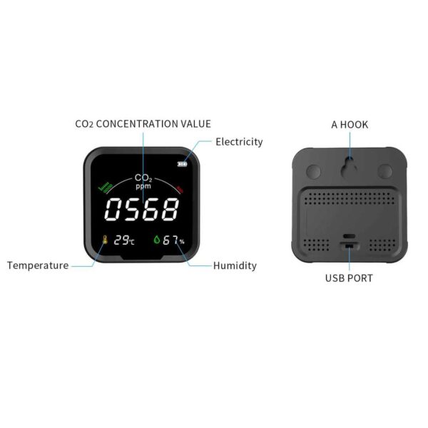 PROTMEX PTH-9C NDIR Air Quality CO2 meter Desktop Temperature Humidity with LCD screen Japan Netherlands Belgium EU - Image 10