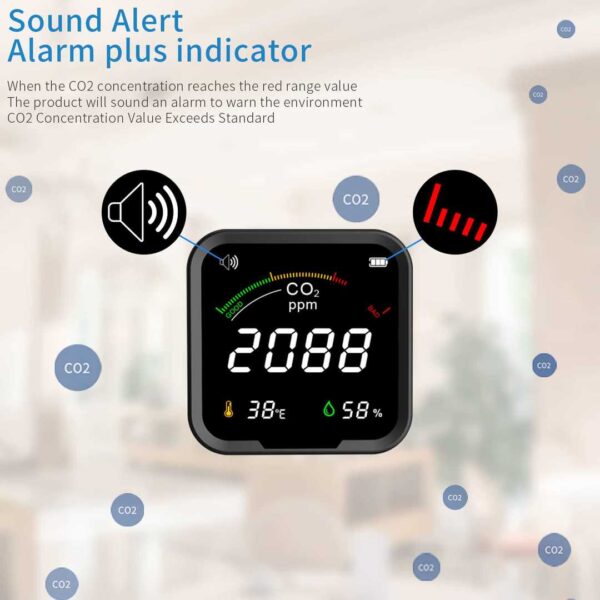 PROTMEX PTH-9C NDIR Air Quality CO2 meter Desktop Temperature Humidity with LCD screen Japan Netherlands Belgium EU - Image 8